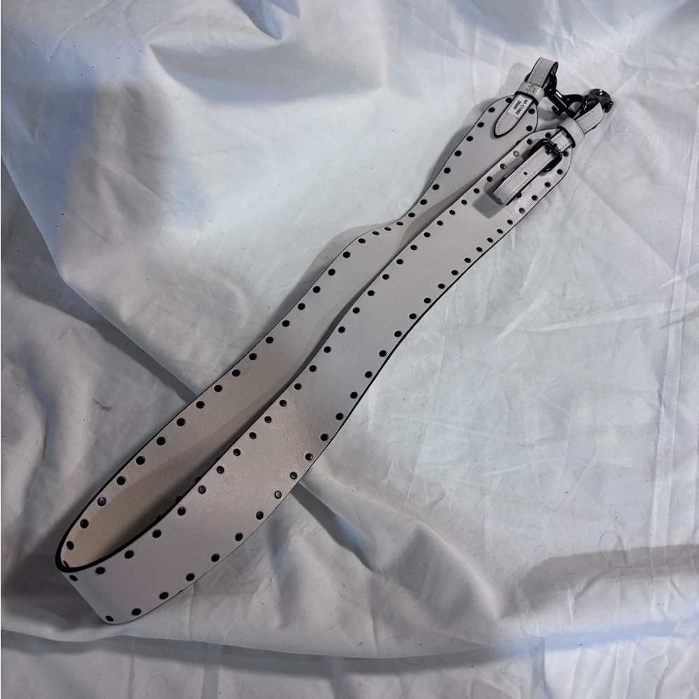 Coach chalk white studded strap